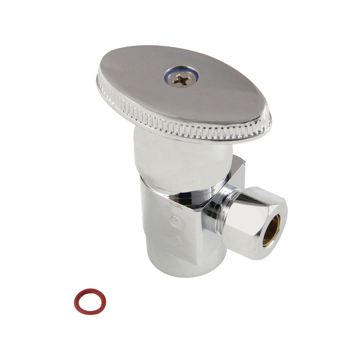 Kingston Americana CD43301VA 1/2-Inch FIP x 3/8-Inch O.D. Anti-Seize Deluxe Quarter-Turn Ceramic Hardisc Cartridge Angle Stop, Polished Chrome
