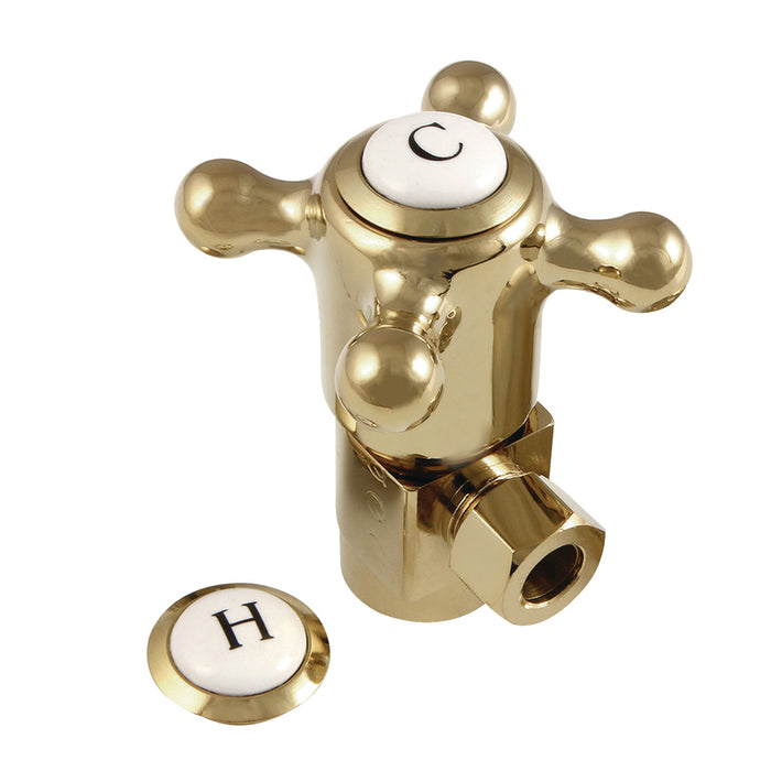 Kingston Heirloom CD43302BX - Heritage 1/2-Inch FIP x 3/8-Inch O.D. Anti-Seize Deluxe Quarter-Turn Ceramic Hardisc Cartridge Angle Stop, Polished Brass