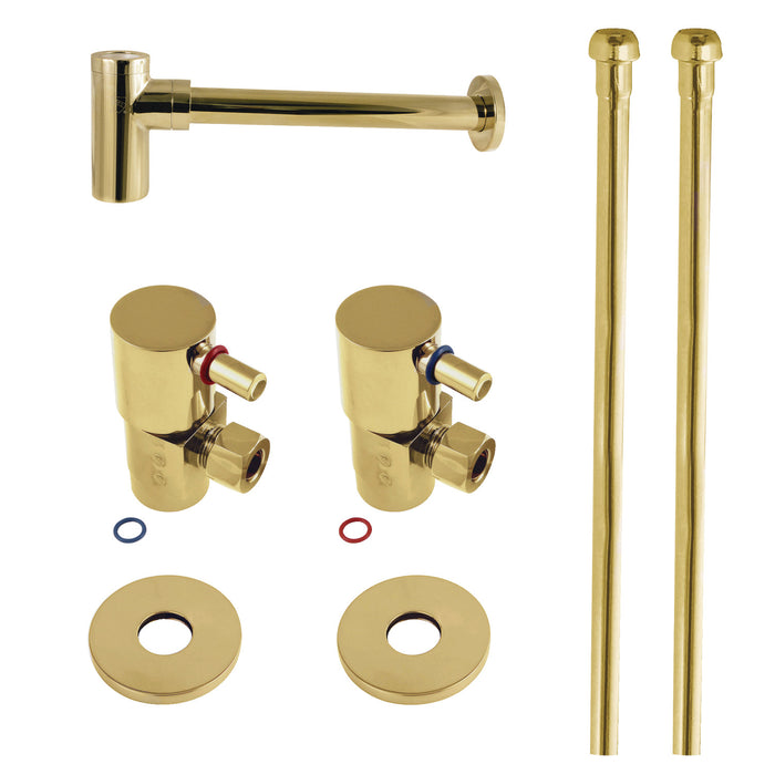 Kingston Sona CD43302DLLKB30 - Trimscape Modern Plumbing Sink Trim Kit with Bottle Trap, Polished Brass