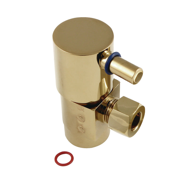 Kingston Sona CD43302DL - Concord 1/2-Inch FIP x 3/8-Inch O.D. Anti-Seize Deluxe Quarter-Turn Ceramic Hardisc Cartridge Angle Stop, Polished Brass