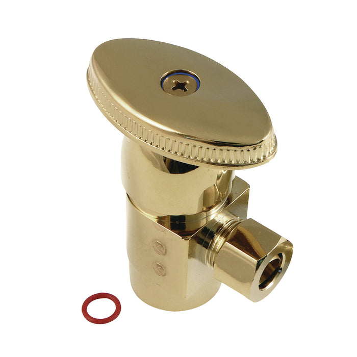 Kingston Americana CD43302VA 1/2-Inch FIP x 3/8-Inch O.D. Anti-Seize Deluxe Quarter-Turn Ceramic Hardisc Cartridge Angle Stop, Polished Brass