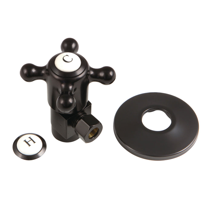 Kingston Heirloom CD43305BXK 1/2-Inch FIP x 3/8-Inch O.D. Anti-Seize Deluxe Quarter-Turn Ceramic Hardisc Cartridge Angle Stop with Flange, Oil Rubbed Bronze