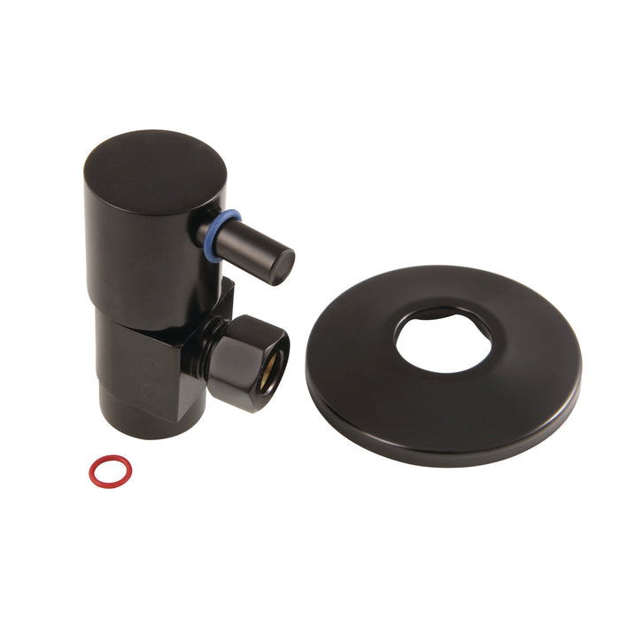 Kingston Sona CD43305DLK1/2-Inch FIP x 3/8-Inch O.D. Anti-Seize Deluxe Quarter-Turn Ceramic Hardisc Cartridge Angle Stop with Flange, Oil Rubbed Bronze