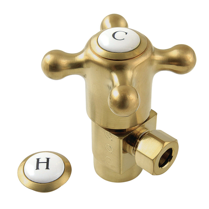 Kingston Heirloom CD43307BX - Heritage 1/2-Inch FIP x 3/8-Inch O.D. Anti-Seize Deluxe Quarter-Turn Ceramic Hardisc Cartridge Angle Stop, Brushed Brass