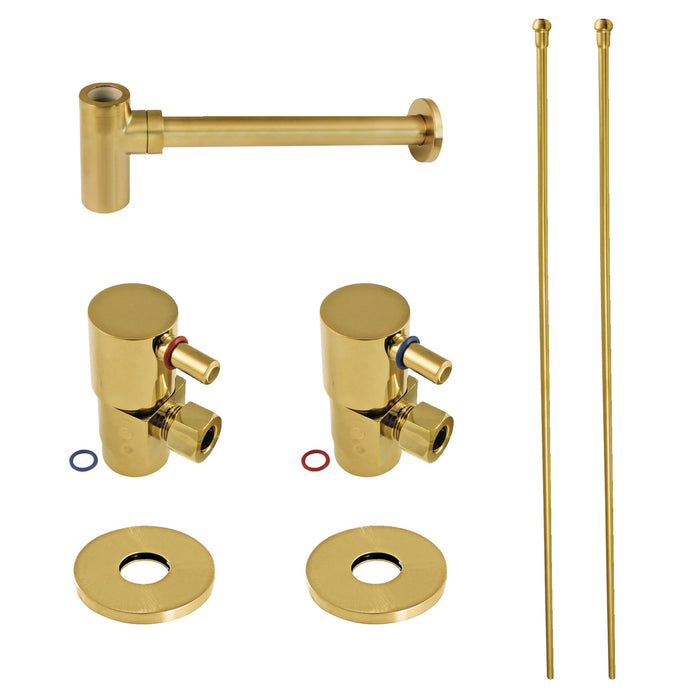 Kingston Sona CD43307DLLKB30 - Trimscape Modern Plumbing Sink Trim Kit with Bottle Trap, Brushed Brass