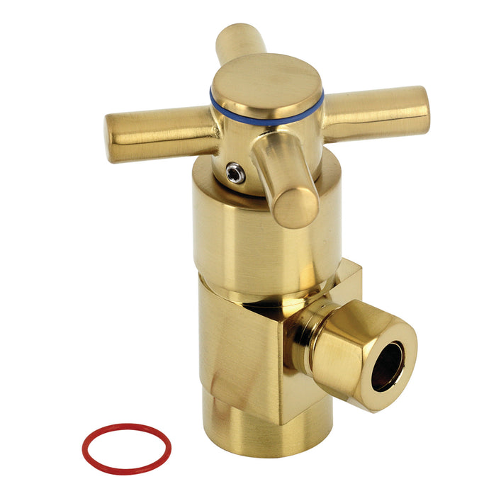 Kingston Sona CD43307DX - Concord 1/2-Inch FIP x 3/8-Inch O.D. Anti-Seize Deluxe Quarter-Turn Ceramic Hardisc Cartridge Angle Stop, Brushed Brass