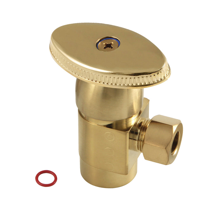 Kingston Americana CD43307VA 1/2-Inch FIP x 3/8-Inch O.D. Anti-Seize Deluxe Quarter-Turn Ceramic Hardisc Cartridge Angle Stop, Brushed Brass