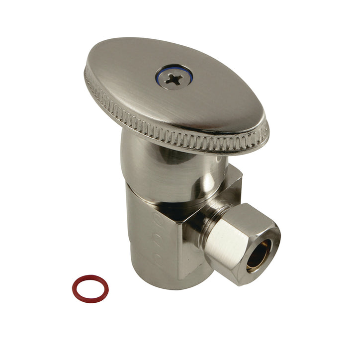 Kingston Americana CD43308VA 1/2-Inch FIP x 3/8-Inch O.D. Anti-Seize Deluxe Quarter-Turn Ceramic Hardisc Cartridge Angle Stop, Brushed Nickel