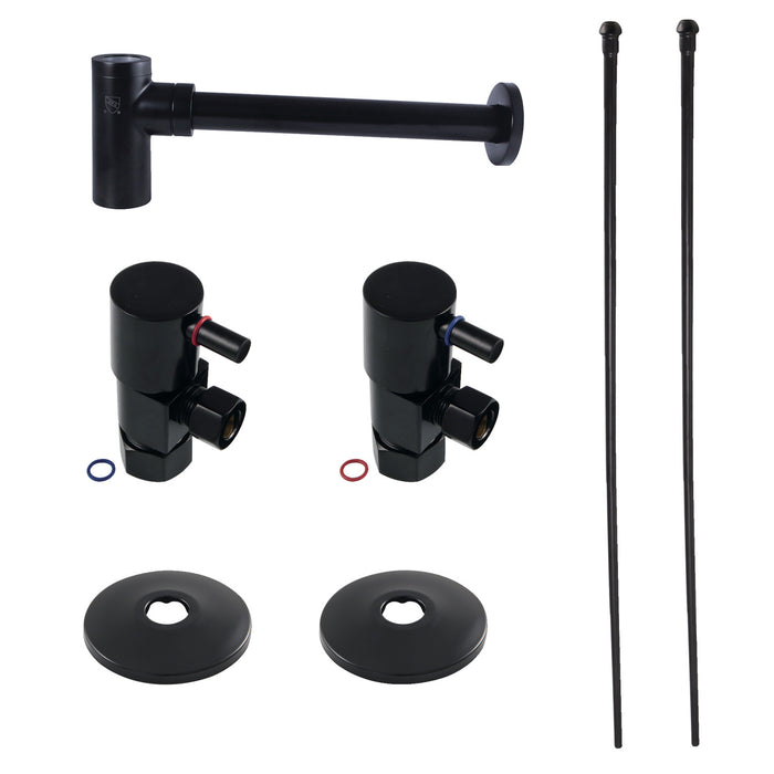 Kingston Sona CD53300DLLKB30 - Trimscape Modern Plumbing Sink Trim Kit with Bottle Trap, Matte Black