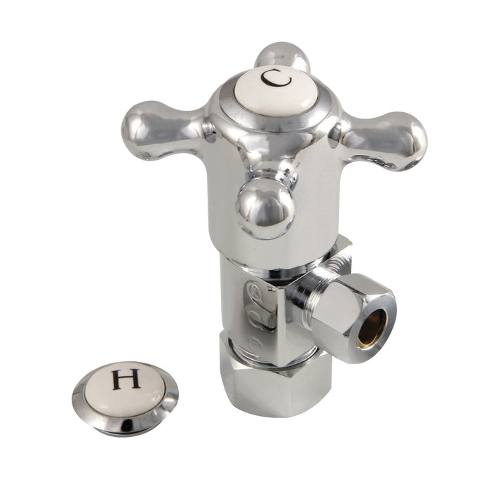 Kingston Heirloom CD53301BX - Heritage 5/8-Inch O.D. Comp x 3/8-Inch O.D. Comp Anti-Seize Deluxe Quarter-Turn Ceramic Hardisc Cartridge Angle Stop, Polished Chrome