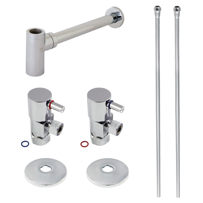 Kingston Sona CD53301DLLKB30 - Trimscape Modern Plumbing Sink Trim Kit with Bottle Trap, Polished Chrome