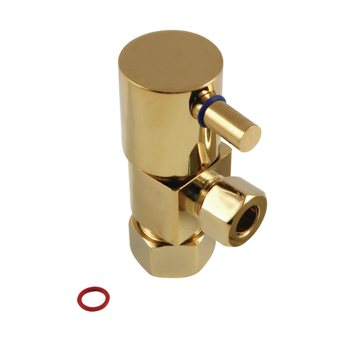 Kingston Sona CD53302DL - Concord 5/8-Inch O.D. Comp x 3/8-Inch O.D. Comp Anti-Seize Deluxe Quarter-Turn Ceramic Hardisc Cartridge Angle Stop, Polished Brass