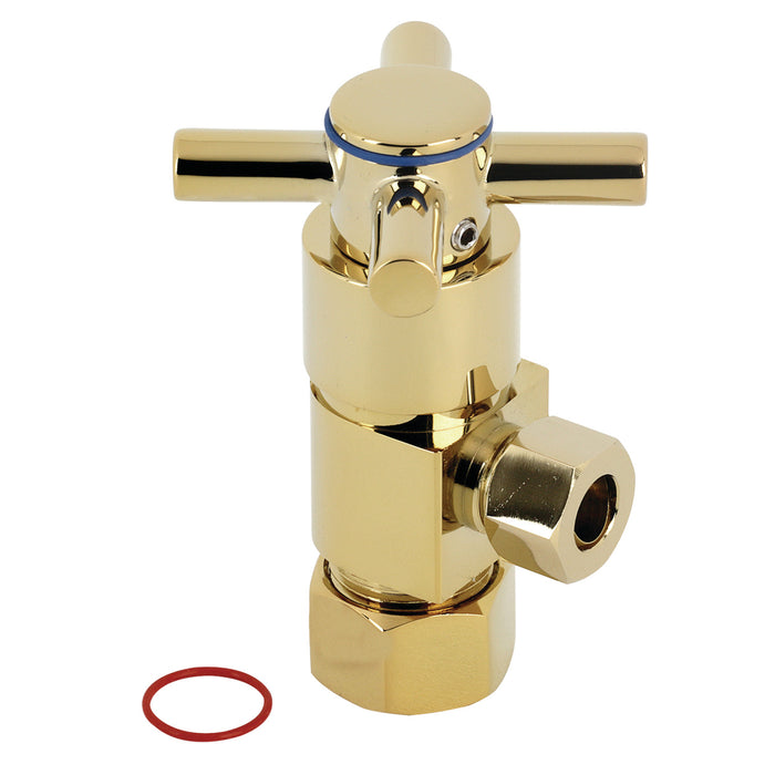 Kingston Sona CD53302DX - Concord 5/8-Inch O.D. Comp x 3/8-Inch O.D. Comp Anti-Seize Deluxe Quarter-Turn Ceramic Hardisc Cartridge Angle Stop, Polished Brass