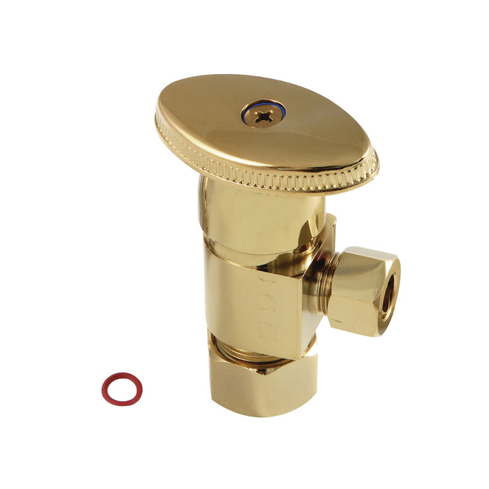 Kingston Americana CD53302VA 5/8-Inch O.D. Comp x 3/8-Inch O.D. Comp Anti-Seize Deluxe Quarter-Turn Ceramic Hardisc Cartridge Angle Stop, Polished Brass