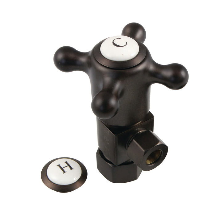 Kingston Heirloom CD53305BX - Heritage 5/8-Inch O.D. Comp x 3/8-Inch O.D. Comp Anti-Seize Deluxe Quarter-Turn Ceramic Hardisc Cartridge Angle Stop, Oil Rubbed Bronze