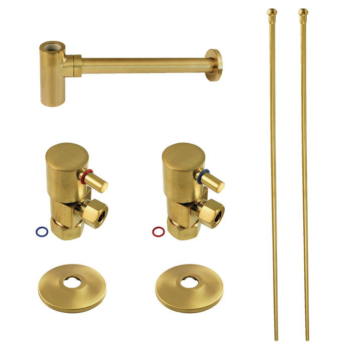 Trimscape CD53307DLLKB30 Modern Plumbing Sink Trim Kit with Bottle Trap, Brushed Brass