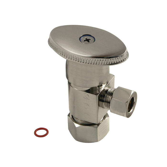 Kingston Americana CD53308VA 5/8-Inch O.D. Comp x 3/8-Inch O.D. Comp Anti-Seize Deluxe Quarter-Turn Ceramic Hardisc Cartridge Angle Stop, Brushed Nickel