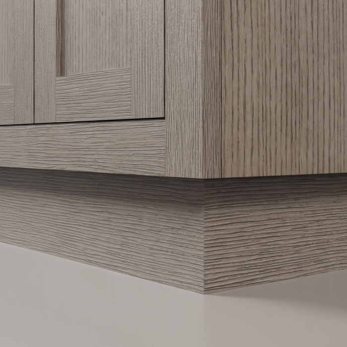 Kingston Chestnut CH30CW03GK - 30 in. x 21.5 in. Bathroom Vanity Marble Top and White Basin, Grey Oak