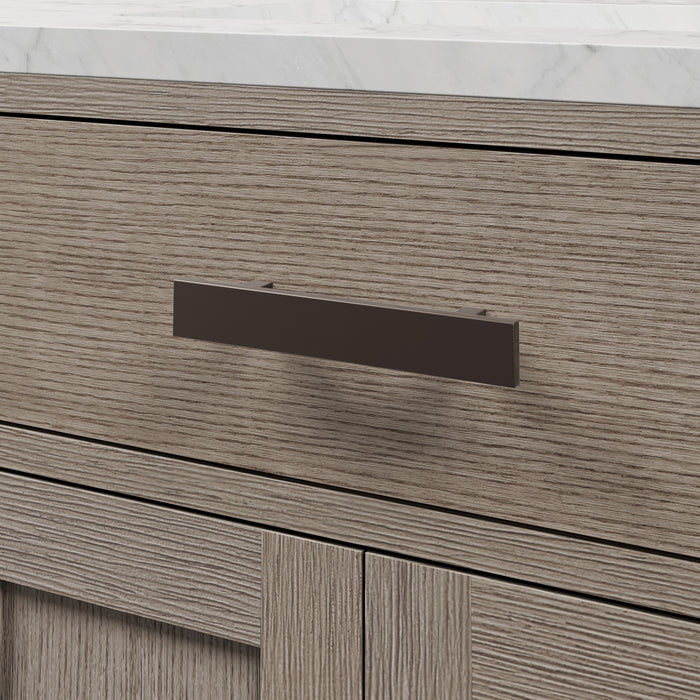 Kingston Chestnut CH48CW03GK - 48 in. x 21.5 in. Bathroom Vanity Marble Top and White Basin, Grey Oak