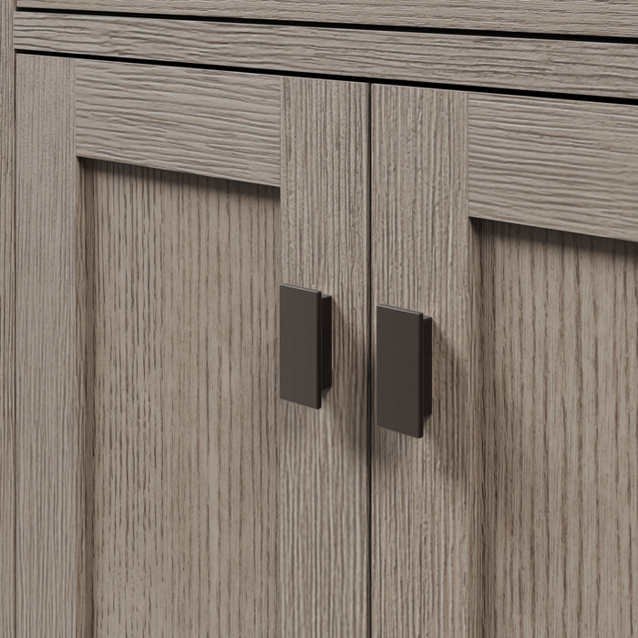 Kingston Chestnut CH72CW03GK - 72 in. x 22 in. Bathroom Vanity Double Sink with Carrara White Marble Top, Grey Oak