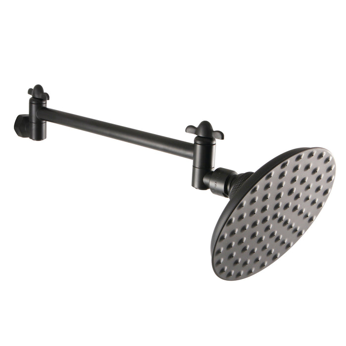 Kingston Heirloom CK135K0 - Victorian 5-1/4-Inch Round Raindrop Brass Shower Head with 10-Inch High-Low Adjustable Shower Arm, Matte Black