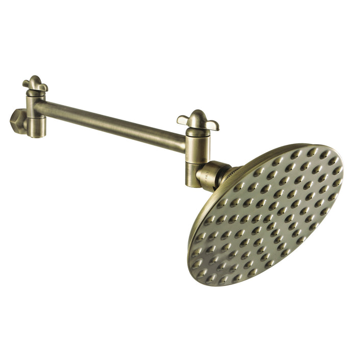 Kingston Heirloom CK135K3 - Victorian 5-1/4-Inch Round Raindrop Brass Shower Head with 10-Inch High-Low Adjustable Shower Arm, Antique Brass