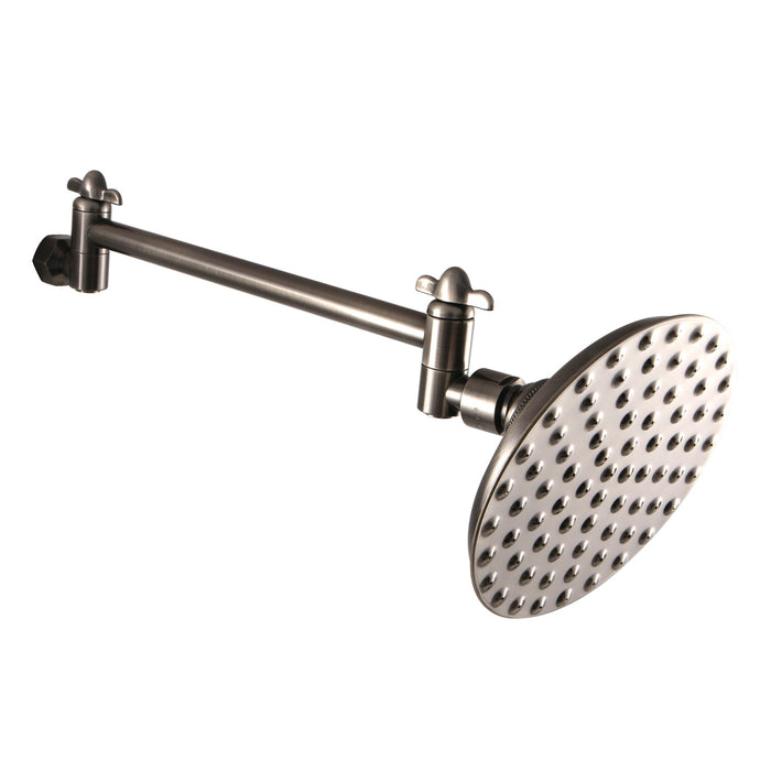 Kingston Heirloom CK135K4 - Victorian 5-1/4-Inch Round Raindrop Brass Shower Head with 10-Inch High-Low Adjustable Shower Arm, Black Stainless