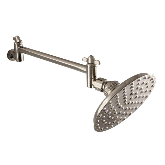 Kingston Heirloom CK135K6 - Victorian 5-1/4-Inch Round Raindrop Brass Shower Head with 10-Inch High-Low Adjustable Shower Arm, Polished Nickel