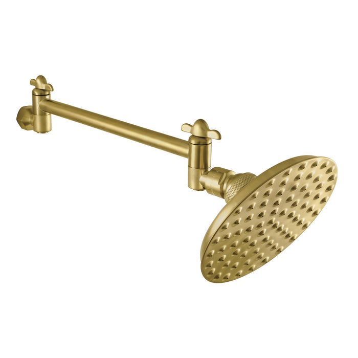 Kingston Heirloom CK135K7 - Victorian 5-1/4-Inch Round Raindrop Brass Shower Head with 10-Inch High-Low Adjustable Shower Arm, Brushed Brass