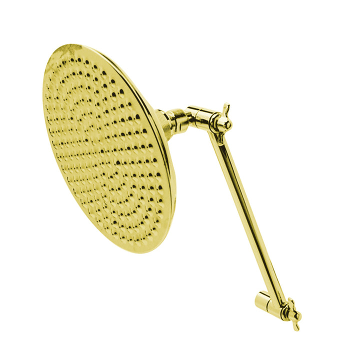 Kingston Heirloom CK136K2 - Victorian 7-3/4-Inch Round Raindrop Brass Shower Head with 10-Inch High-Low Adjustable Shower Arm, Polished Brass