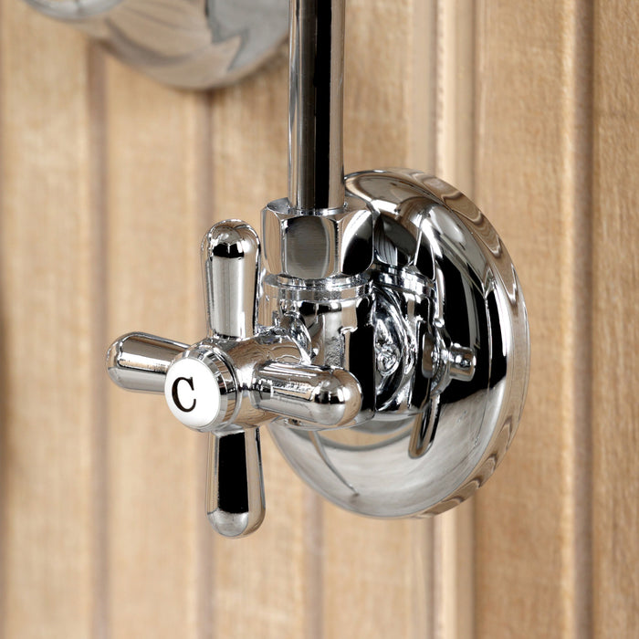 Edwardian CKVPB2018W81 20-Inch Porcelain Console Sink Set with Widespread Bathroom Faucet and Plumbing Trim Kit (8-Inch, 3-Hole), White/Polished Chrome