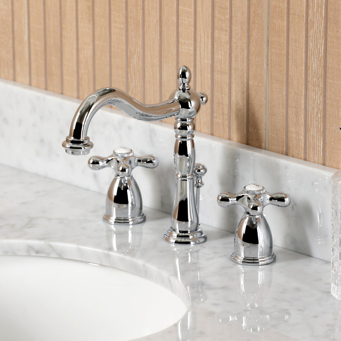 Kingston Heirloom CKVPB3030MB1 - Templeton 30-Inch Carrara Marble Console Sink Set with Widespread Bathroom Faucet and Plumbing Trim Kit (8-Inch, 3-Hole), Carrara Marble White/Polished Chrome
