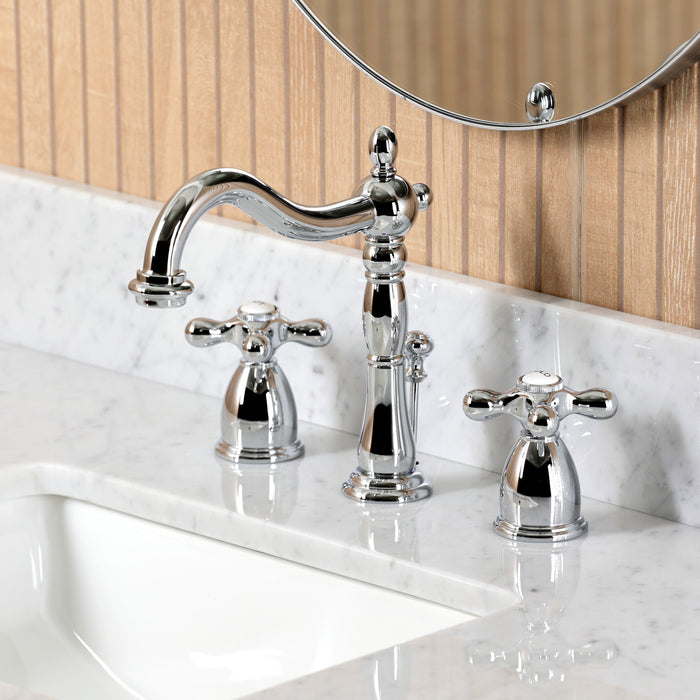 Kingston Heirloom CKVPB36MBSQ1 - Templeton 36-Inch Carrara Marble Console Sink Set with Widespread Bathroom Faucet and Plumbing Trim Kit (8-Inch, 3-Hole), Carrara Marble White/Polished Chrome