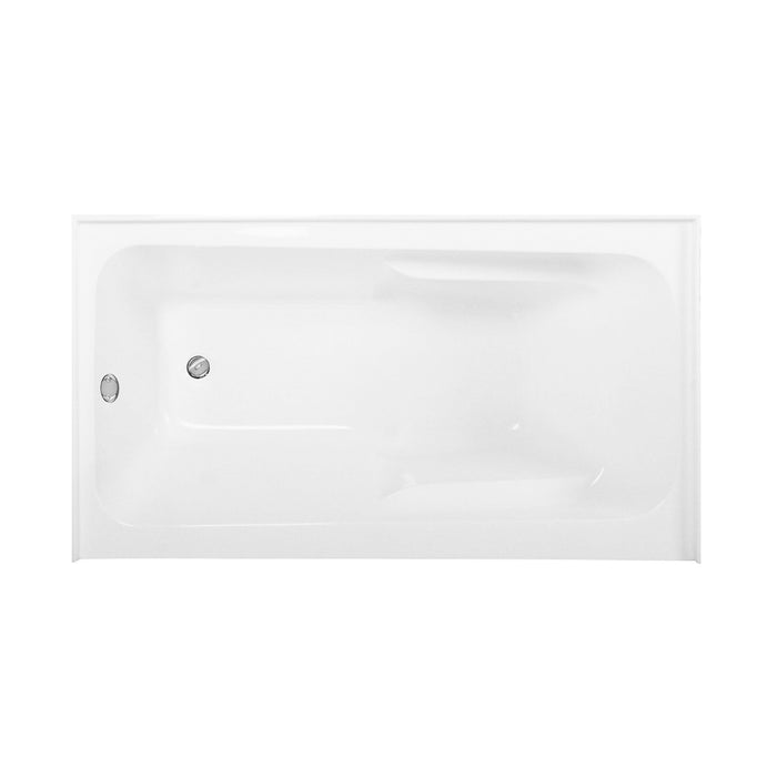 Aqua Eden CVTAP543023L1 54-Inch Acrylic Rectangular 3-Wall Alcove Tub Combo with Armrests and Waste and Overflow Drain (Left Hand Drain), Glossy White/Polished Chrome