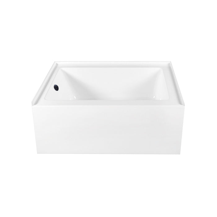 Kingston Tulare CVTAP603222L0 - Aqua Eden 60-Inch Acrylic Rectangular 3-Wall Alcove Tub Combo with Waste and Overflow Drain (Left Hand Drain), Glossy White/Matte Black