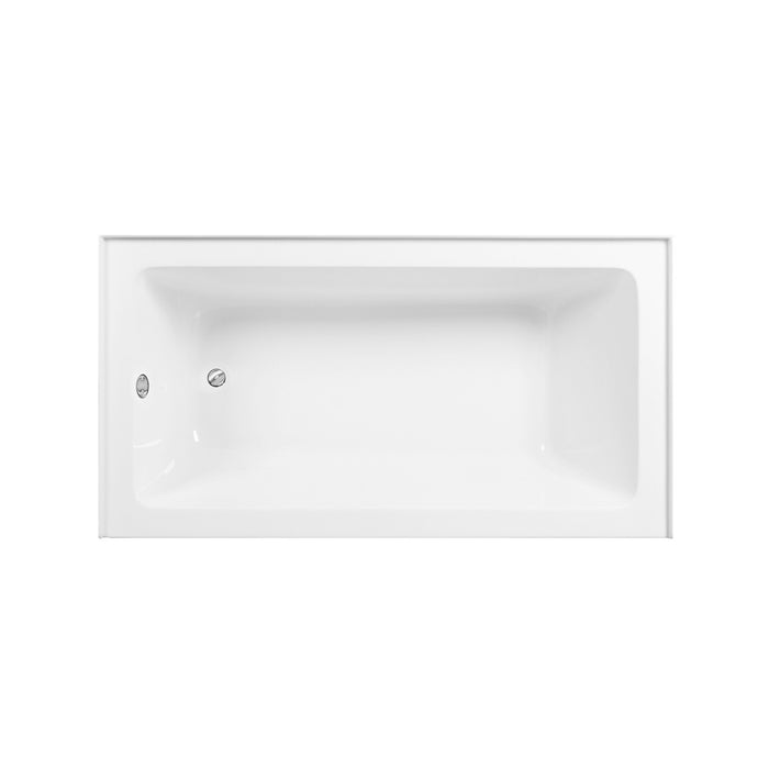 Aqua Eden CVTAP603222L1 60-Inch Acrylic Rectangular 3-Wall Alcove Tub Combo with Waste and Overflow Drain (Left Hand Drain), Glossy White/Polished Chrome
