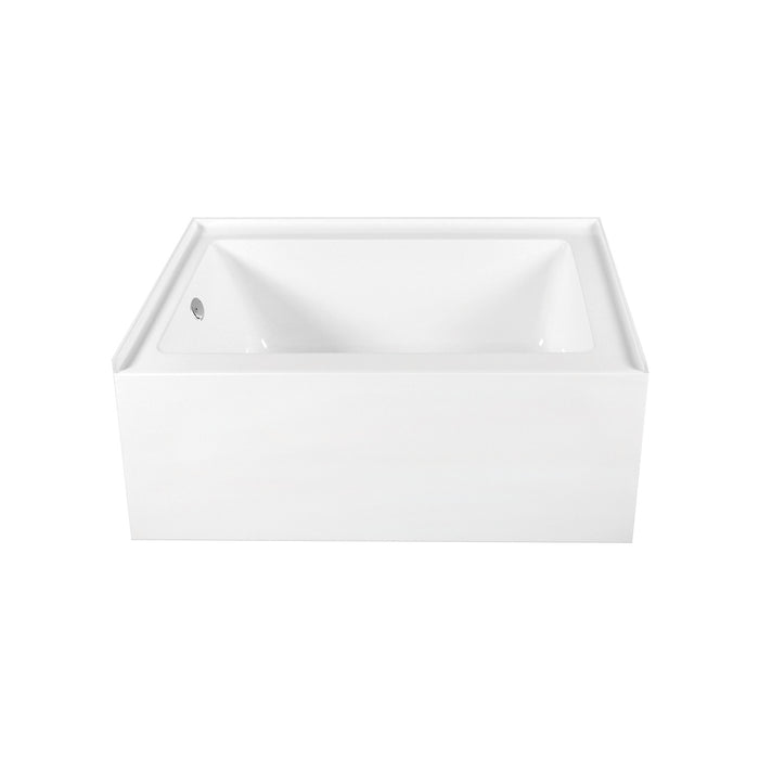 Aqua Eden CVTAP603222L1 60-Inch Acrylic Rectangular 3-Wall Alcove Tub Combo with Waste and Overflow Drain (Left Hand Drain), Glossy White/Polished Chrome