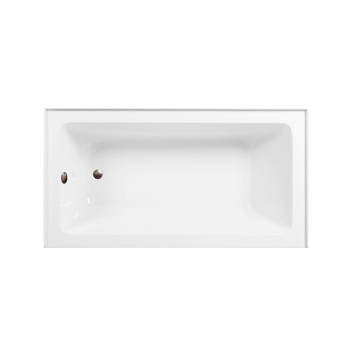 Kingston Tulare CVTAP603222L5 - Aqua Eden 60-Inch Acrylic Rectangular 3-Wall Alcove Tub Combo with Waste and Overflow Drain (Left Hand Drain), Glossy White/Oil Rubbed Bronze