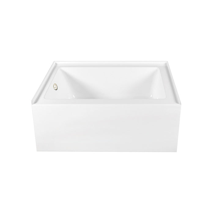 Aqua Eden CVTAP603222L6 60-Inch Acrylic Rectangular 3-Wall Alcove Tub Combo with Waste and Overflow Drain (Left Hand Drain), Glossy White/Polished Nickel