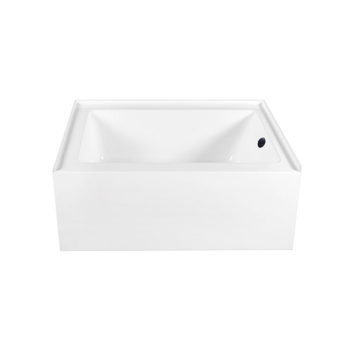 Kingston Tulare CVTAP603222R0 - Aqua Eden 60-Inch Acrylic Rectangular 3-Wall Alcove Tub Combo with Waste and Overflow Drain (Right Hand Drain), Glossy White/Matte Black