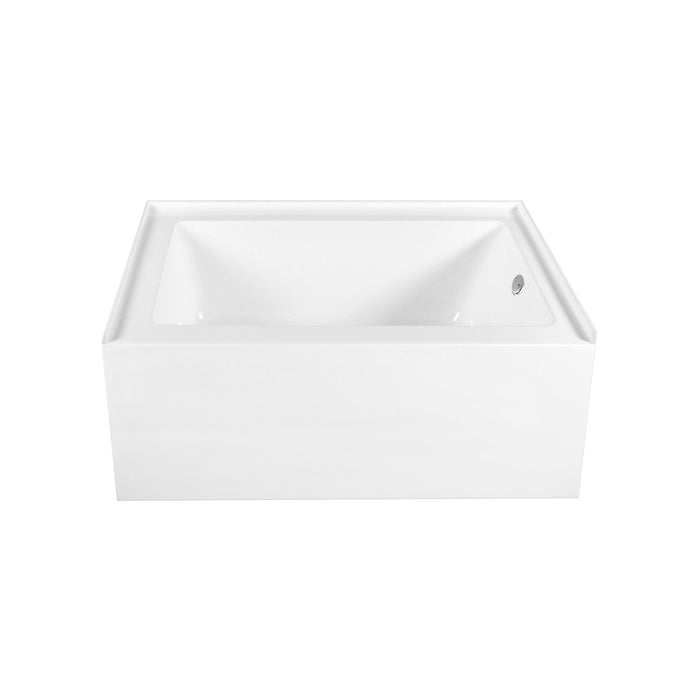 Kingston Tulare CVTAP603222R1 - Aqua Eden 60-Inch Acrylic Rectangular 3-Wall Alcove Tub Combo with Waste and Overflow Drain (Right Hand Drain), Glossy White/Polished Chrome
