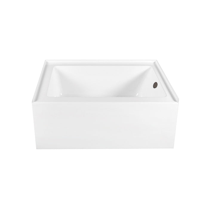 Kingston Tulare CVTAP603222R5 - Aqua Eden 60-Inch Acrylic Rectangular 3-Wall Alcove Tub Combo with Waste and Overflow Drain (Right Hand Drain), Glossy White/Oil Rubbed Bronze