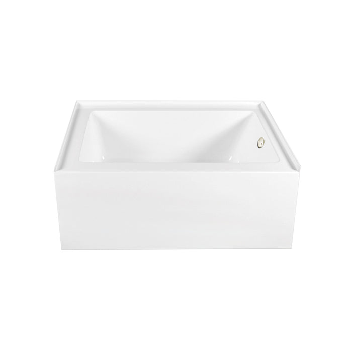 Kingston Tulare CVTAP603222R6 - Aqua Eden 60-Inch Acrylic Rectangular 3-Wall Alcove Tub Combo with Waste and Overflow Drain (Right Hand Drain), Glossy White/Polished Nickel