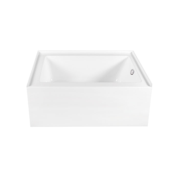 Kingston Tulare CVTAP603222R8 - Aqua Eden 60-Inch Acrylic Rectangular 3-Wall Alcove Tub Combo with Waste and Overflow Drain (Right Hand Drain), Glossy White/Brushed Nickel