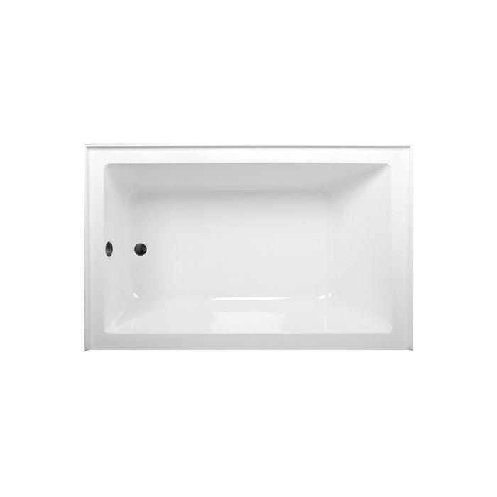 Kingston Tulare CVTAP603622L0 - Aqua Eden 60-Inch Acrylic Rectangular 3-Wall Alcove Tub Combo with Waste and Overflow Drain (Left Hand Drain), Glossy White/Matte Black