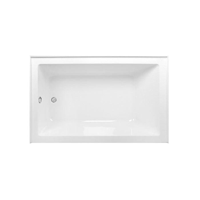 Aqua Eden CVTAP603622L1 60-Inch Acrylic Rectangular 3-Wall Alcove Tub Combo with Waste and Overflow Drain (Left Hand Drain), Glossy White/Polished Chrome