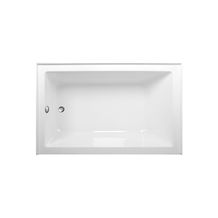 Kingston Tulare CVTAP603622L8 - Aqua Eden 60-Inch Acrylic Rectangular 3-Wall Alcove Tub Combo with Waste and Overflow Drain (Left Hand Drain), Glossy White/Brushed Nickel