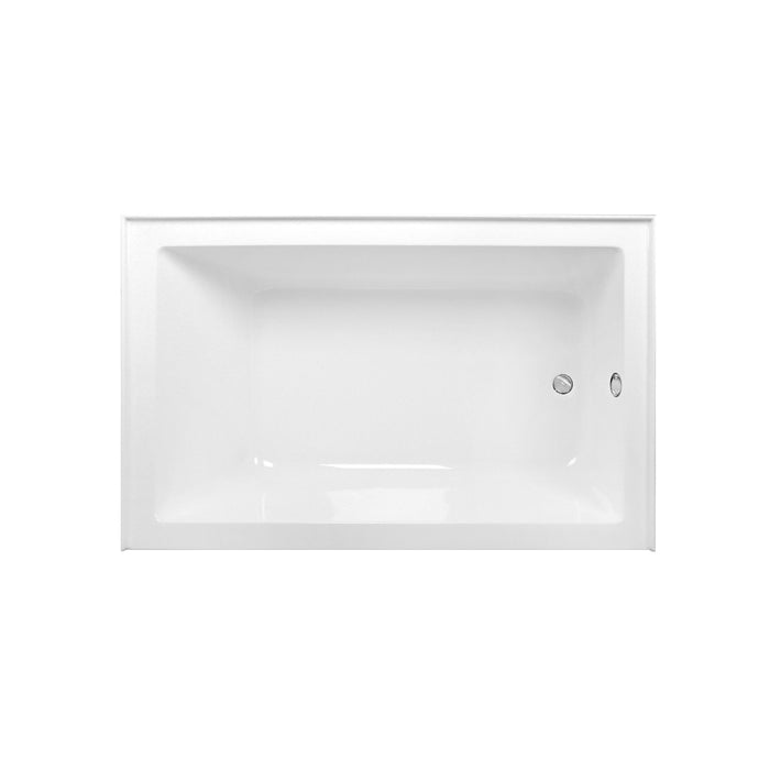 Kingston Tulare CVTAP603622R1 - Aqua Eden 60-Inch Acrylic Rectangular 3-Wall Alcove Tub Combo with Waste and Overflow Drain (Right Hand Drain), Glossy White/Polished Chrome