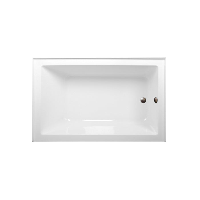 Aqua Eden CVTAP603622R5 60-Inch Acrylic Rectangular 3-Wall Alcove Tub Combo with Waste and Overflow Drain (Right Hand Drain), Glossy White/Oil Rubbed Bronze