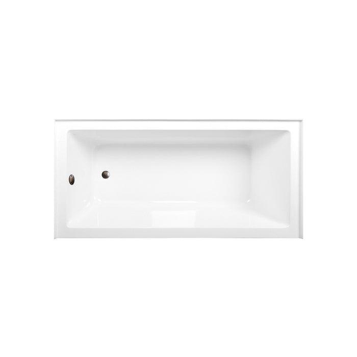 Kingston Tulare CVTAP663222L5 - Aqua Eden 66-Inch Acrylic Rectangular 3-Wall Alcove Tub Combo with Waste and Overflow Drain (Left Hand Drain), Glossy White/Oil Rubbed Bronze